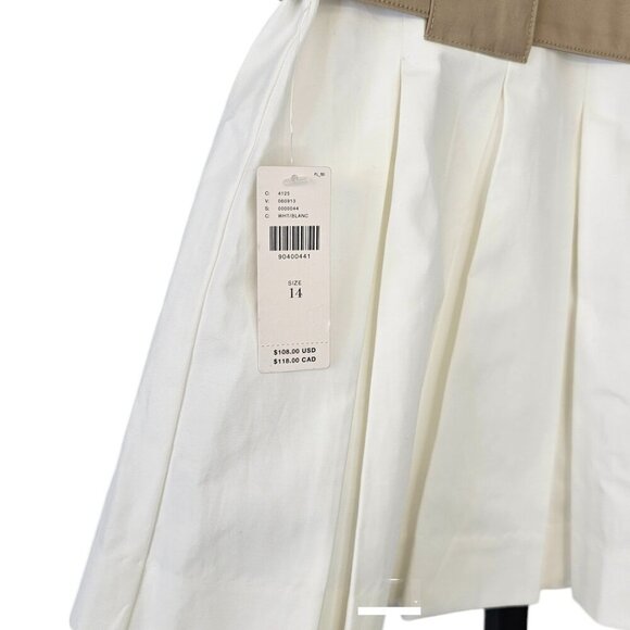 Anthropologie Maeve Womens Pleated Skort Size 14 White Belted Academia School - Picture 5 of 8